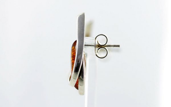 Italian Design Handmade Baltic Amber Stud Earrings In 925 Silver ST0099 RRP£40!!!