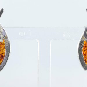 Italian Design Handmade Baltic Amber Stud Earrings In 925 Silver ST0099 RRP£40!!!