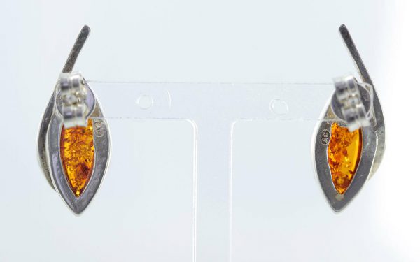 Italian Design Handmade Baltic Amber Stud Earrings In 925 Silver ST0099 RRP£40!!!