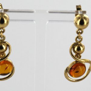 Italian Made Unique German Baltic Amber 9ct Gold Drop Earrings GE0255 RRP£375!!!