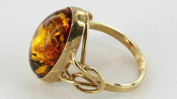 Italian Unique Handmade German Baltic Amber Ring in 9ct solid Gold- GR0004 RRP £295!!!