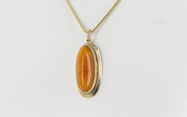 Antique Butterscotch German Baltic Amber Pendant in 9ct UK solid Gold-GP0044Y RRP£375!!