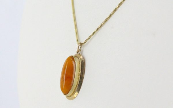 Antique Butterscotch German Baltic Amber Pendant in 9ct UK solid Gold-GP0044Y RRP£375!!