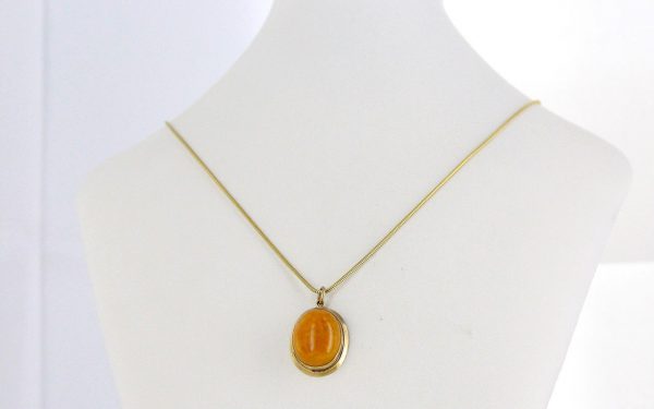 Antique Handmade German Butterscotch Baltic Amber Pendant in 9ct solid UK Gold-GP0045Y RRP£395!!!