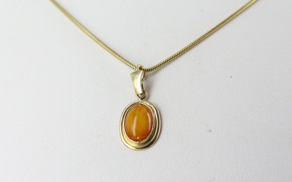 Italian Made Butterscotch German Baltic Amber Pendant in 9ct solid Gold GP0048Y RRP£175!!!