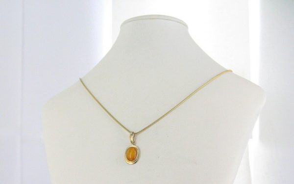 Italian Made Butterscotch German Baltic Amber Pendant in 9ct solid Gold GP0048Y RRP£175!!!