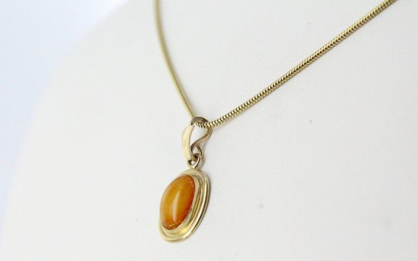 Italian Made Butterscotch German Baltic Amber Pendant in 9ct solid Gold GP0048Y RRP£175!!!