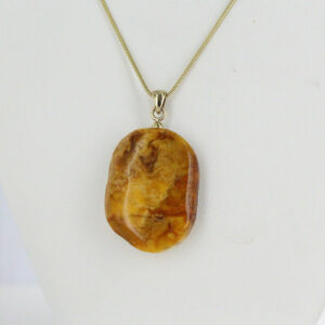 Antique Butterscotch German Baltic Amber Pendant in 9ct solid Italian Gold-GP0050Y RRP£925!!!