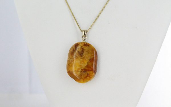 Antique Butterscotch German Baltic Amber Pendant in 9ct solid Italian Gold-GP0050Y RRP£925!!!