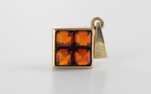 Italian Made Modern Elegant German Amber Pendant in 9ct solid Gold -GP0059 RRP£125!!!