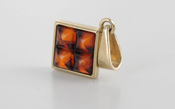 Italian Made Modern Elegant German Amber Pendant in 9ct solid Gold -GP0059 RRP£125!!!