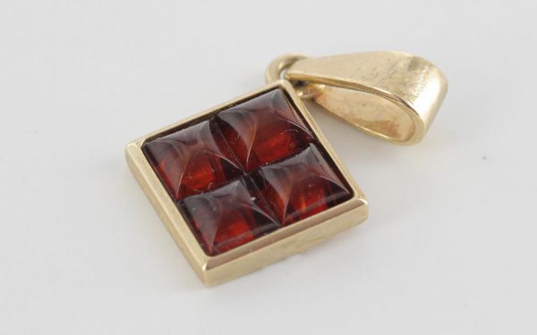 Italian Made Modern Elegant German Amber Pendant in 9ct solid Gold -GP0059 RRP£125!!!