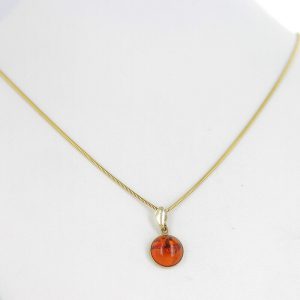 Italian Handmade Classic Elegant German Baltic Amber Pendant in 9ct solid Gold -GP0113 RRP£125!!