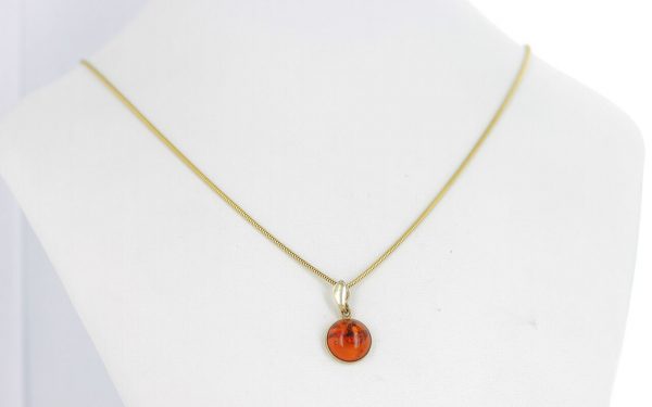 Italian Handmade Classic Elegant German Baltic Amber Pendant in 9ct solid Gold -GP0113 RRP£125!!