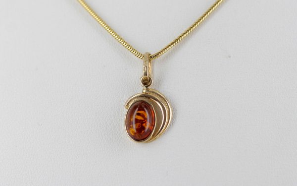 Italian Handmade Classic Elegant Baltic Amber Pendant in 9ct solid Gold GP0114 RRP£125!!!