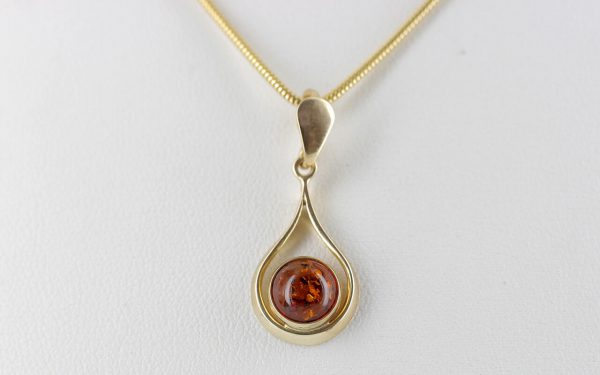 Italian Handmade Elegant German Baltic Amber Pendant in 9ct solid Gold -GP0115 RRP£165!!!