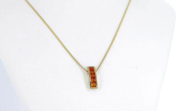 Italian Made Elegant Modern German Baltic Amber Pendant in 9ct Gold -GP0116 RRP£275!!!