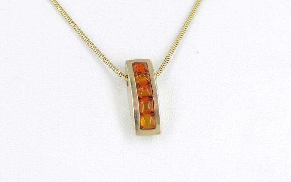 Italian Made Elegant Modern German Baltic Amber Pendant in 9ct Gold -GP0116 RRP£275!!!