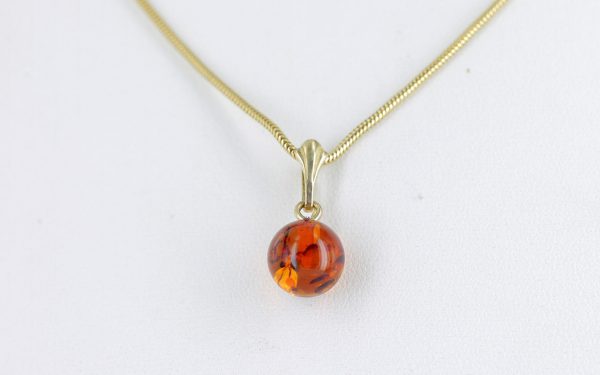 Italian Handmade German Baltic Amber Pendant in 9ct Gold -GP0117S RRP£95!!!