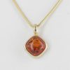 Italian Made Modern Elegant German Baltic Amber Pendant in 9ct Gold -GP0118 RRP£145!!!