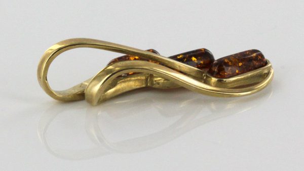 Italian Handmade Stylish Modern German Baltic Amber Pendant In 9ct solid Gold - GP0136 RRP£245!!!