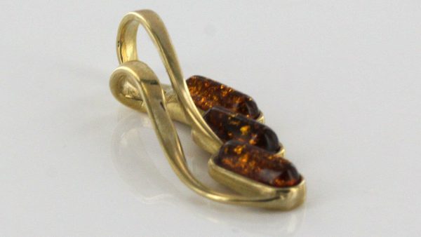 Italian Handmade Stylish Modern German Baltic Amber Pendant In 9ct solid Gold - GP0136 RRP£245!!!