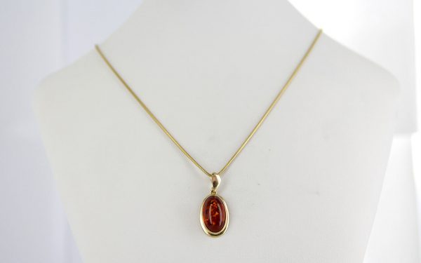 Italian Handmade Classic Elegant German Baltic Amber Pendant in 9ct solid Gold -GP0173 RRP£195!!!