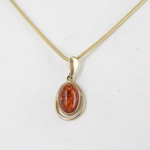 Italian MADE Elegant Classic German Baltic Amber Pendant in 9ct solid Gold -GP0178 RRP155!!!