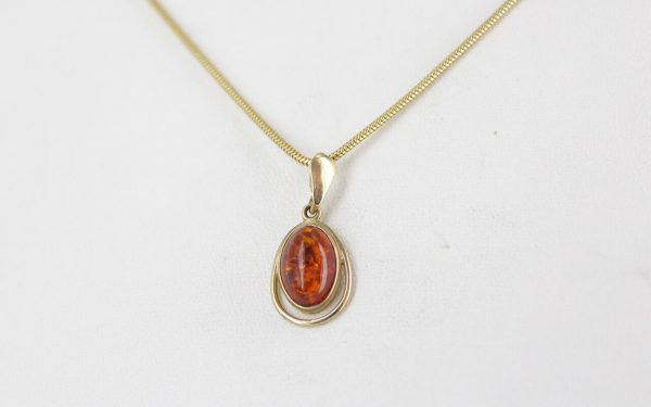 Italian MADE Elegant Classic German Baltic Amber Pendant in 9ct solid Gold -GP0178 RRP155!!!