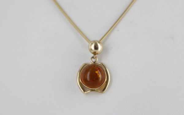 Italian Handmade Modern Elegant German Baltic Amber Pendant in 9ct solid Gold - GP0182 RRP£255!!!