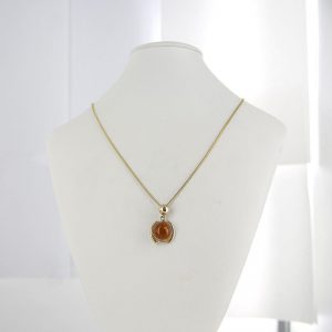 Italian Handmade Modern Elegant German Baltic Amber Pendant in 9ct solid Gold - GP0182 RRP£255!!!