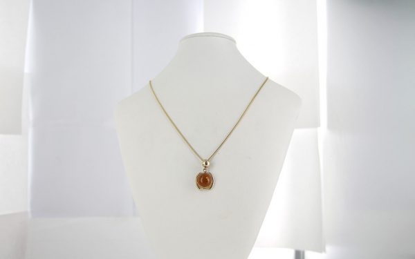 Italian Handmade Modern Elegant German Baltic Amber Pendant in 9ct solid Gold - GP0182 RRP£255!!!