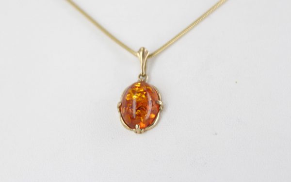 Italian Handmade Classic Elegant German Baltic Amber Pendant in 9ct solid Gold - GP0183 RRP£195!!