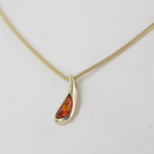 Italian Handmade Modern Elegant German Baltic Amber Pendant in 9ct solid Gold -GP0185 RRP£95!!!