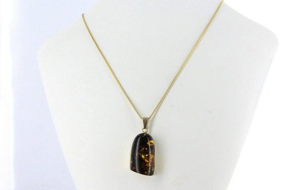 Italian Made German Green Baltic Amber Pendant in 9ct Gold - GP0267G RRP£475!!!