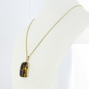 Italian Made German Green Baltic Amber Pendant in 9ct Gold - GP0267G RRP£475!!!