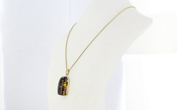 Italian Made German Green Baltic Amber Pendant in 9ct Gold - GP0267G RRP£475!!!