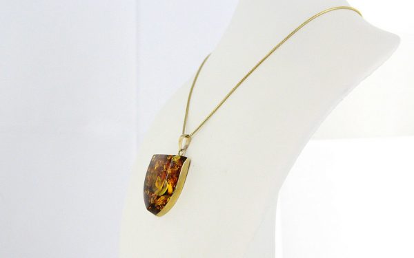 Italian Made Unique German Green Baltic Amber Pendant in 9ct Gold -GP0270G RRP£725!!!