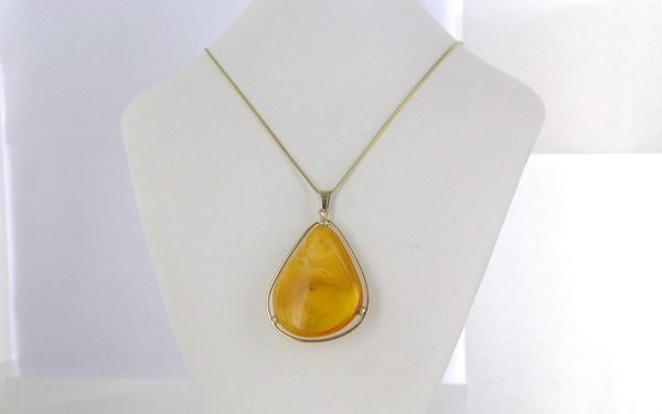 German Butterscotch Baltic Amber Pendant in 9ct Italian Gold-GP0275Y RRP£1495!!!
