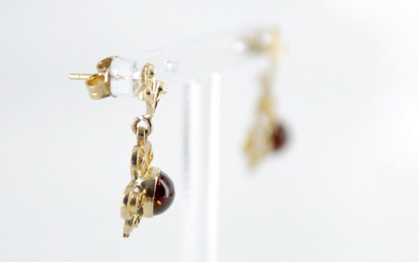 Italian Made Antique Baltic Amber in 9ct Gold Drop Earrings GE0089 RRP£245!!!