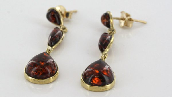 Italian Made German Baltic Amber in 9ct solid Gold Drop Earrings GE0099 RRP£275!!!