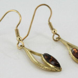 Italian Made Unique German Baltic Amber 9ct Gold Drop Earrings GE0267 RRP£170!!!