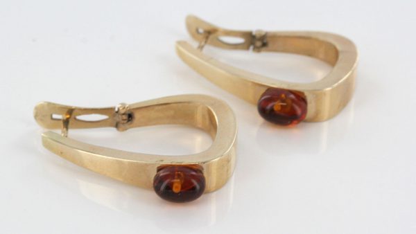 Italian Made Unique German Baltic Amber 9ct Gold Hoop Earrings GE0268 RRP275!!!
