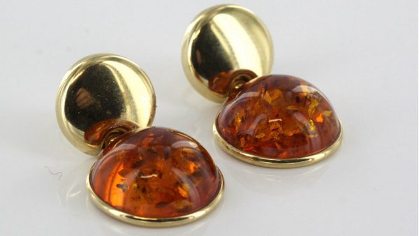 Italian Made Unique German Baltic Amber 9ct Gold Drop Earrings- GE0272 RRP£475!!