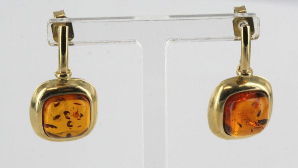 Italian Made Unique German Baltic Amber 9ct Gold Drop Earrings GE0277 RRP£450!!!