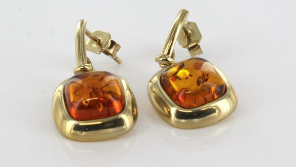 Italian Made Unique German Baltic Amber 9ct Gold Drop Earrings GE0277 RRP£450!!!