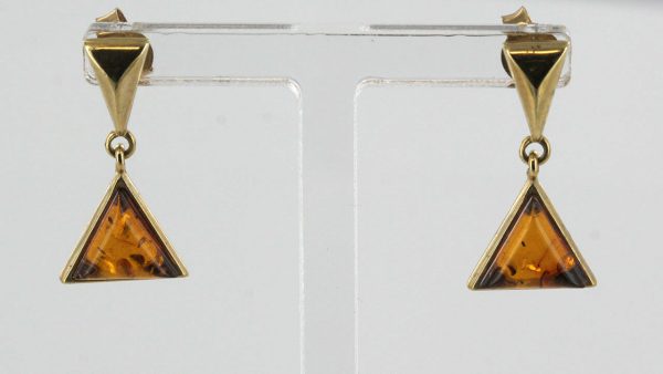 Italian Made Unique German Baltic Amber solid 9ct Gold Drop Earrings GE0278 RRP£195!!!