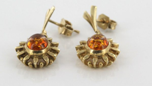 Italian Made German Baltic Amber in 9ct Gold Drop Earrings GE0283 RRP£295!!!