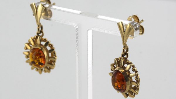 Italian Made German Baltic Amber in 9ct Gold Drop Earrings GE0283 RRP£295!!!