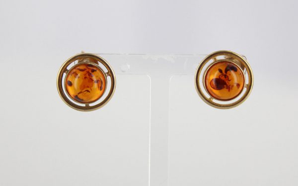 Italian Handmade German Baltic Amber Studs In 9ct Gold GS0011 RRP£275!!!